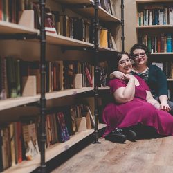 High Resolution 0070 - Love in the stacks: a literary engagement shoot with two cute brides-to-be Love in the stacks: a literary engagement shoot with two cute brides-to-be