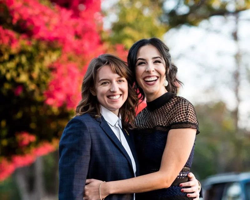 LA’s oldest bowling alley was the backdrop at this chic & playful two-bride wedding