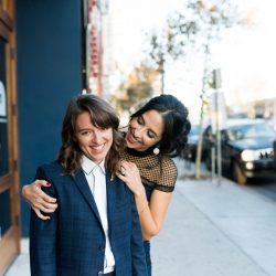 x x VieraPhotographics 0047GE1111 big - LA's oldest bowling alley was the backdrop at this chic & playful two-bride wedding LA's oldest bowling alley was the backdrop at this chic & playful wedding