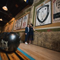 x x VieraPhotographics 0207GE1111 big - LA's oldest bowling alley was the backdrop at this chic & playful two-bride wedding LA's oldest bowling alley was the backdrop at this chic & playful wedding