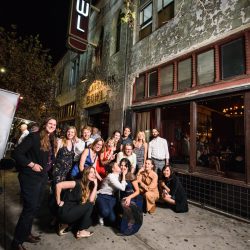 x x VieraPhotographics 1016GE1111 big - LA's oldest bowling alley was the backdrop at this chic & playful two-bride wedding LA's oldest bowling alley was the backdrop at this chic & playful wedding