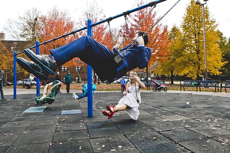 Mario Kart, an open mic, and an aisle walk through a fog machine(!) at this creative Chicago wedding