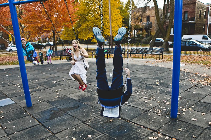 Mario Kart, an open mic, and an aisle walk through a fog machine(!) at this creative Chicago wedding