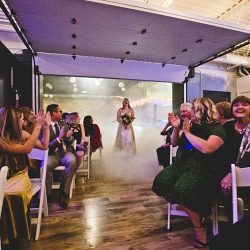 Mario Kart, an open mic, and an aisle walk through a fog machine(!) at this creative Chicago wedding