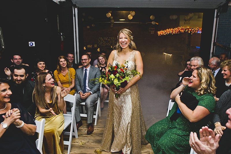 Mario Kart, an open mic, and an aisle walk through a fog machine(!) at this creative Chicago wedding