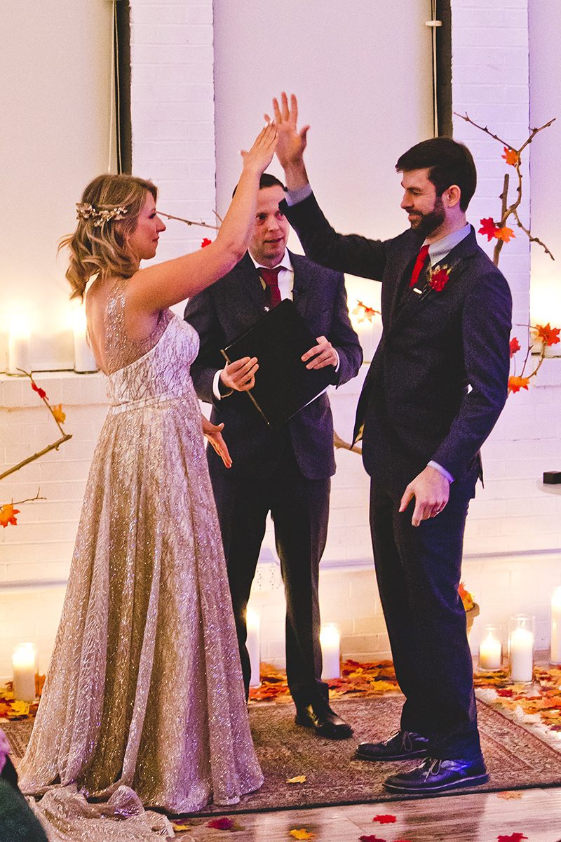 Mario Kart, an open mic, and an aisle walk through a fog machine(!) at this creative Chicago wedding