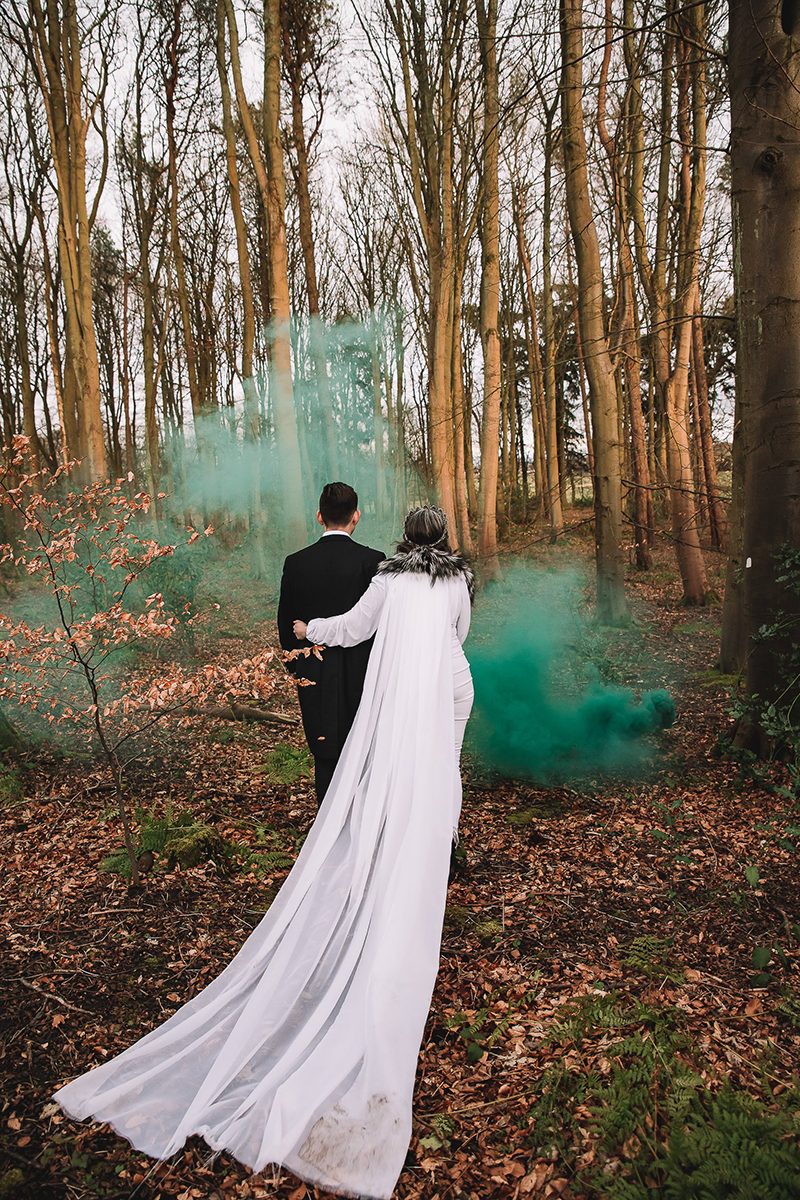 It's Scotch and upturned kilts at this historical meets pop culture meets burlesque wedding