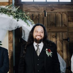 Ink, roses, & tequila shots at this goth meets spring wedding at Lafitte Street Market