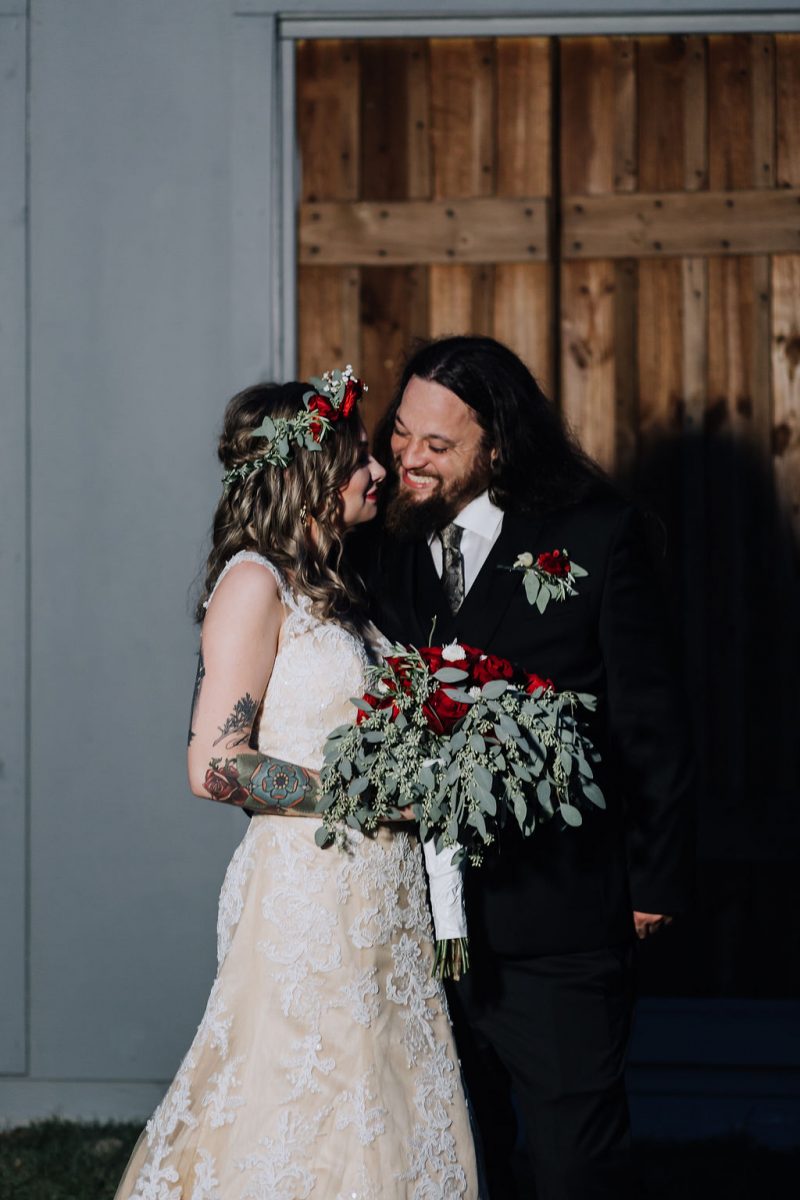 Ink, roses, & tequila shots at this goth meets spring wedding at Lafitte Street Market