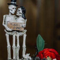 Ink, roses, & tequila shots at this goth meets spring wedding at Lafitte Street Market