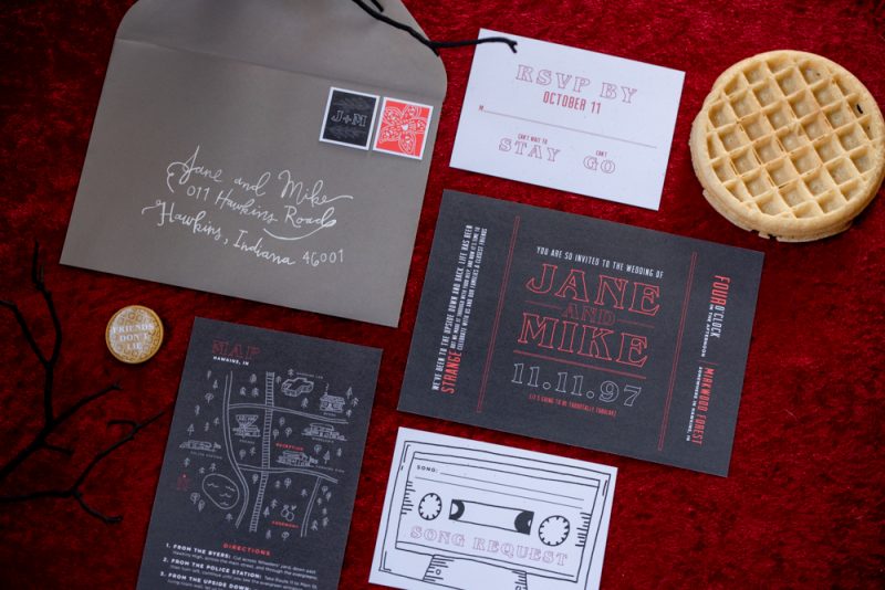 Mike & Eleven's Stranger Things wedding of our Eggo waffled, Upside Down imaginations