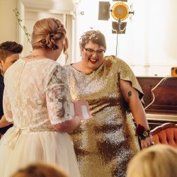 EssieSJ 147 - After 14 years of waiting, these Australian ladies finally had the sparkly potluck wedding of their dreams After 14 years of waiting, these Australian ladies finally had the warm, sparkly, relaxed potluck wedding of their dreams