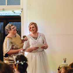 EssieSJ 503 - After 14 years of waiting, these Australian ladies finally had the sparkly potluck wedding of their dreams After 14 years of waiting, these Australian ladies finally had the warm, sparkly, relaxed potluck wedding of their dreams