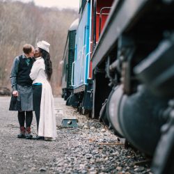 Ferguson Nissen TimeFrozenPhotography Portraits89 big - A train ride ceremony and stunning kilts and bridal suits at this Railroad Museum of New England wedding A train ride ceremony and stunning kilts and bridal suits at this Railroad Museum of New England wedding