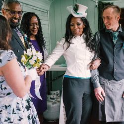 Ferguson Nissen TimeFrozenPhotography Train14 big - A train ride ceremony and stunning kilts and bridal suits at this Railroad Museum of New England wedding A train ride ceremony and stunning kilts and bridal suits at this Railroad Museum of New England wedding