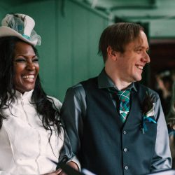Ferguson Nissen TimeFrozenPhotography Train44 big - A train ride ceremony and stunning kilts and bridal suits at this Railroad Museum of New England wedding A train ride ceremony and stunning kilts and bridal suits at this Railroad Museum of New England wedding