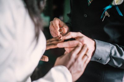 Ferguson Nissen TimeFrozenPhotography Train50 big - Modern wedding ceremony script with short, non-religious, gender-neutral vows A train ride ceremony and stunning kilts and bridal suits at this Railroad Museum of New England wedding