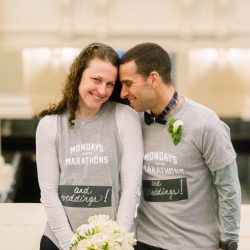 Flageole Cormier StudioNouveau BostonMarathonWedding115 big - This pair finished the Boston Marathon and went right into their ceremony! This pair finished the Boston Marathon and went right into their ceremony!