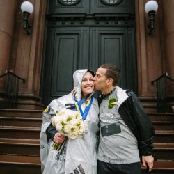 Flageole Cormier StudioNouveau BostonMarathonWedding208 big - This pair finished the Boston Marathon and went right into their ceremony! This pair finished the Boston Marathon and went right into their ceremony!