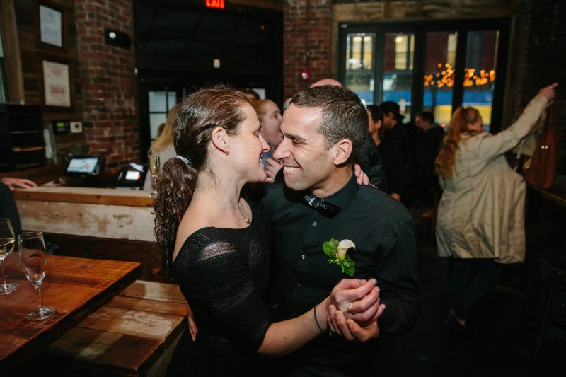 This pair finished the Boston Marathon and went right into their ceremony!