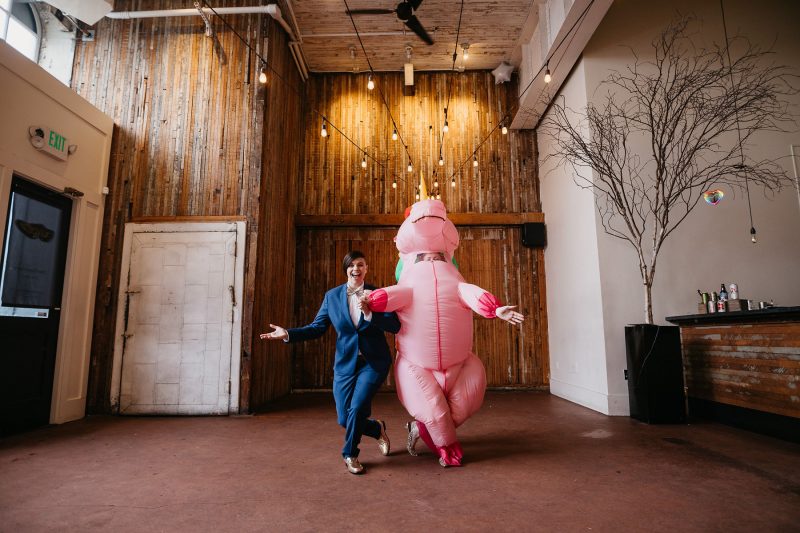 Don your wings & feathers for this whimsical animal menagerie wedding (with a unicorn first look!)