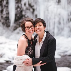 A magical frozen waterfall engagement shoot in the Poconos
