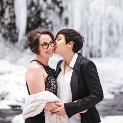 A magical frozen waterfall engagement shoot in the Poconos