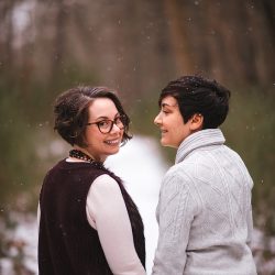 A magical frozen waterfall engagement shoot in the Poconos