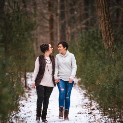 A magical frozen waterfall engagement shoot in the Poconos