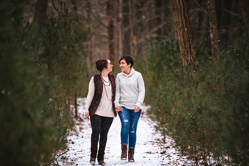 A magical frozen waterfall engagement shoot in the Poconos