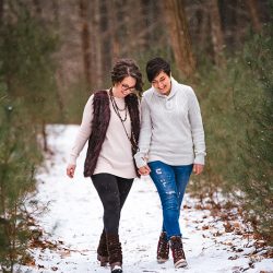 A magical frozen waterfall engagement shoot in the Poconos