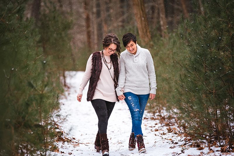 A magical frozen waterfall engagement shoot in the Poconos