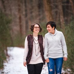 A magical frozen waterfall engagement shoot in the Poconos