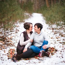 A magical frozen waterfall engagement shoot in the Poconos