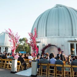 JayRick ChabotSpaceCenter wedding 45 - Crowns, pink flowers, & the cosmos at this Space Center wedding Crowns, pink flowers, & the cosmos at this Space Center wedding