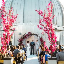 JayRick ChabotSpaceCenter wedding 50 - Crowns, pink flowers, & the cosmos at this Space Center wedding Crowns, pink flowers, & the cosmos at this Space Center wedding
