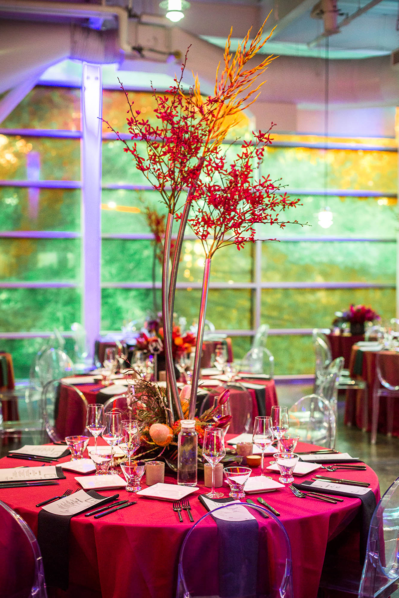 Crowns, pink flowers, & the cosmos at this Space Center wedding