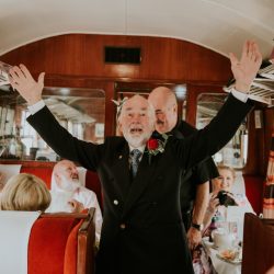 bkp 45 - All aboard this gorgeous steam train wedding with a museum party in Manchester, UK All aboard this gorgeous steam train wedding with a museum party in Manchester, UK