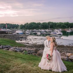 deGonzague Heffernan TrinaDinnarPhotography SameSexOceansideNauticalMaineWedding104 big - Two brides, a scrapbook proposal, & their sun-drenched nautical Maine wedding Two brides, a scrapbook proposal, & their sun-drenched nautical Maine wedding