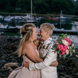 deGonzague Heffernan TrinaDinnarPhotography SameSexOceansideNauticalMaineWedding105 big - Two brides, a scrapbook proposal, & their sun-drenched nautical Maine wedding Two brides, a scrapbook proposal, & their sun-drenched nautical Maine wedding