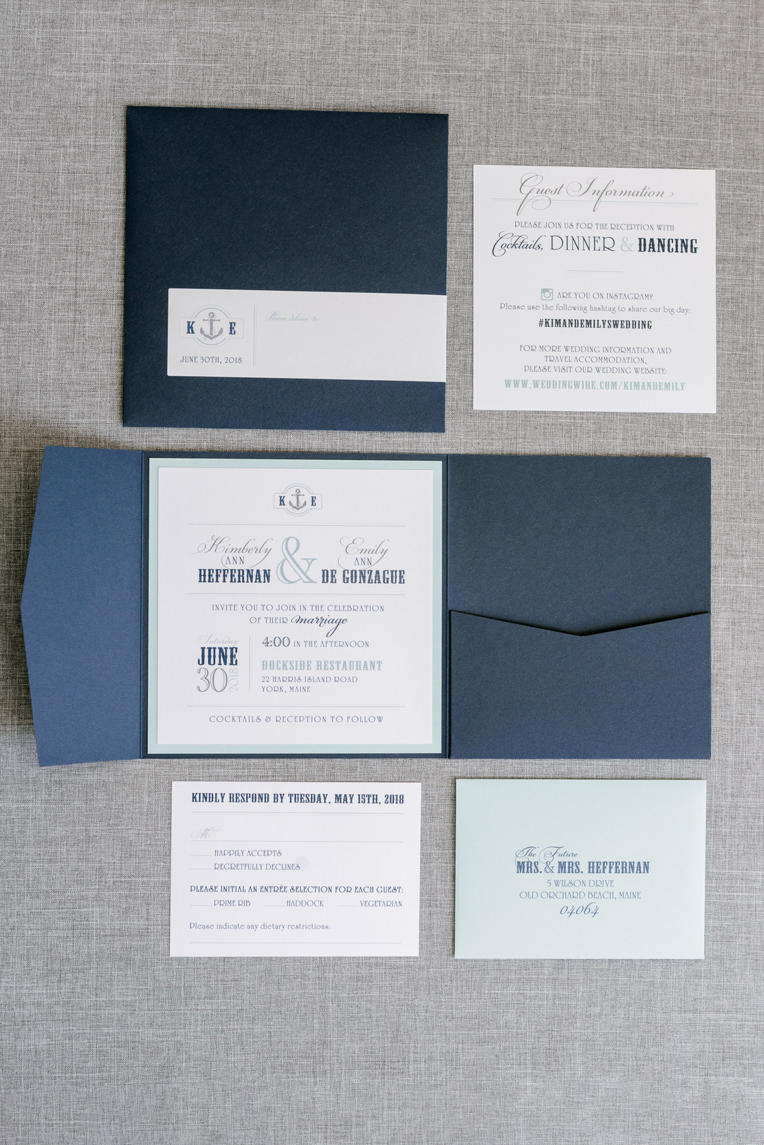 Two brides, a scrapbook proposal, & their sun-drenched nautical Maine wedding