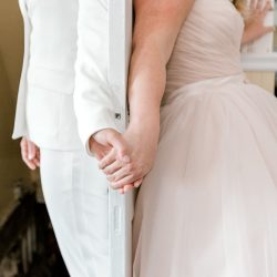 deGonzague Heffernan TrinaDinnarPhotography SameSexOceansideNauticalMaineWedding42 big - Two brides, a scrapbook proposal, & their sun-drenched nautical Maine wedding Two brides, a scrapbook proposal, & their sun-drenched nautical Maine wedding