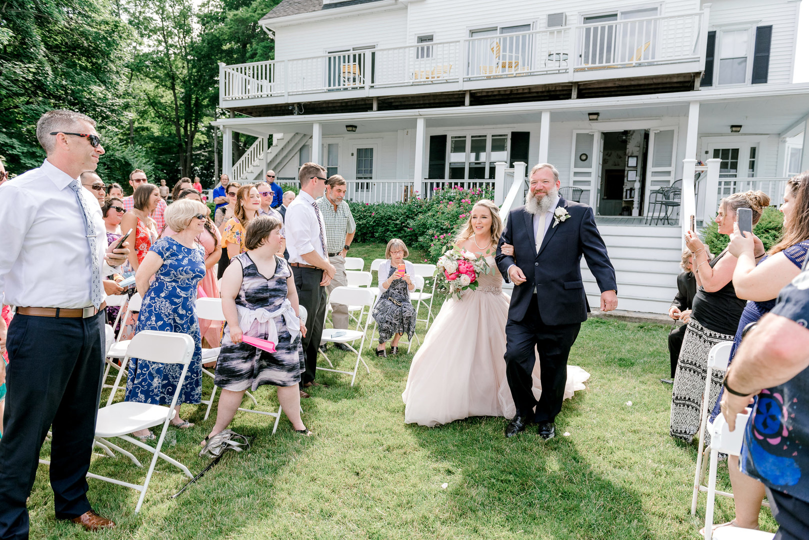 Two brides, a scrapbook proposal, & their sun-drenched nautical Maine wedding