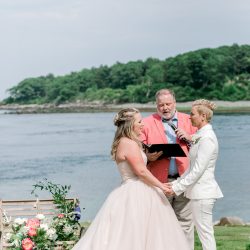 deGonzague Heffernan TrinaDinnarPhotography SameSexOceansideNauticalMaineWedding51 big - Two brides, a scrapbook proposal, & their sun-drenched nautical Maine wedding Two brides, a scrapbook proposal, & their sun-drenched nautical Maine wedding