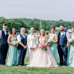 deGonzague Heffernan TrinaDinnarPhotography SameSexOceansideNauticalMaineWedding60 big - Two brides, a scrapbook proposal, & their sun-drenched nautical Maine wedding Two brides, a scrapbook proposal, & their sun-drenched nautical Maine wedding