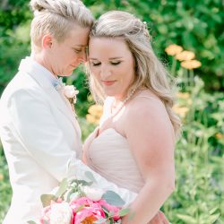 deGonzague Heffernan TrinaDinnarPhotography SameSexOceansideNauticalMaineWedding71 big - Two brides, a scrapbook proposal, & their sun-drenched nautical Maine wedding Two brides, a scrapbook proposal, & their sun-drenched nautical Maine wedding