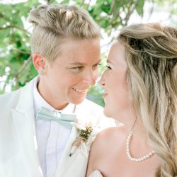 deGonzague Heffernan TrinaDinnarPhotography SameSexOceansideNauticalMaineWedding73 big - Two brides, a scrapbook proposal, & their sun-drenched nautical Maine wedding Two brides, a scrapbook proposal, & their sun-drenched nautical Maine wedding