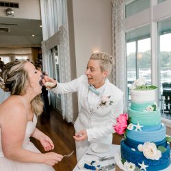 deGonzague Heffernan TrinaDinnarPhotography SameSexOceansideNauticalMaineWedding94 big - Two brides, a scrapbook proposal, & their sun-drenched nautical Maine wedding Two brides, a scrapbook proposal, & their sun-drenched nautical Maine wedding