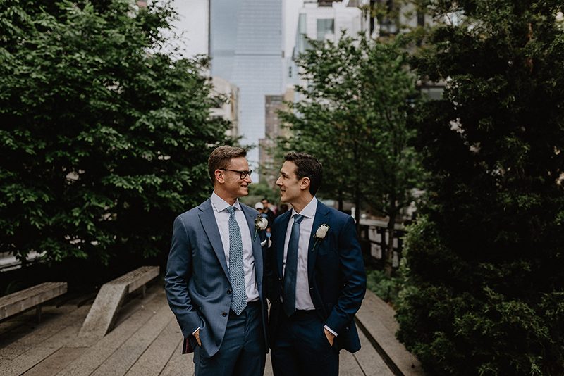 A chic Manhattan brunch wedding with two grooms & lots of greenery