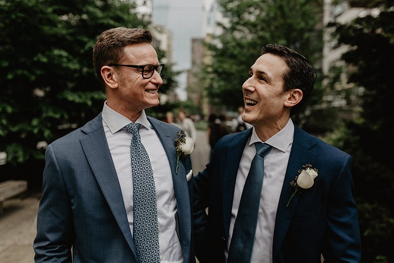 A chic Manhattan brunch wedding with two grooms & lots of greenery